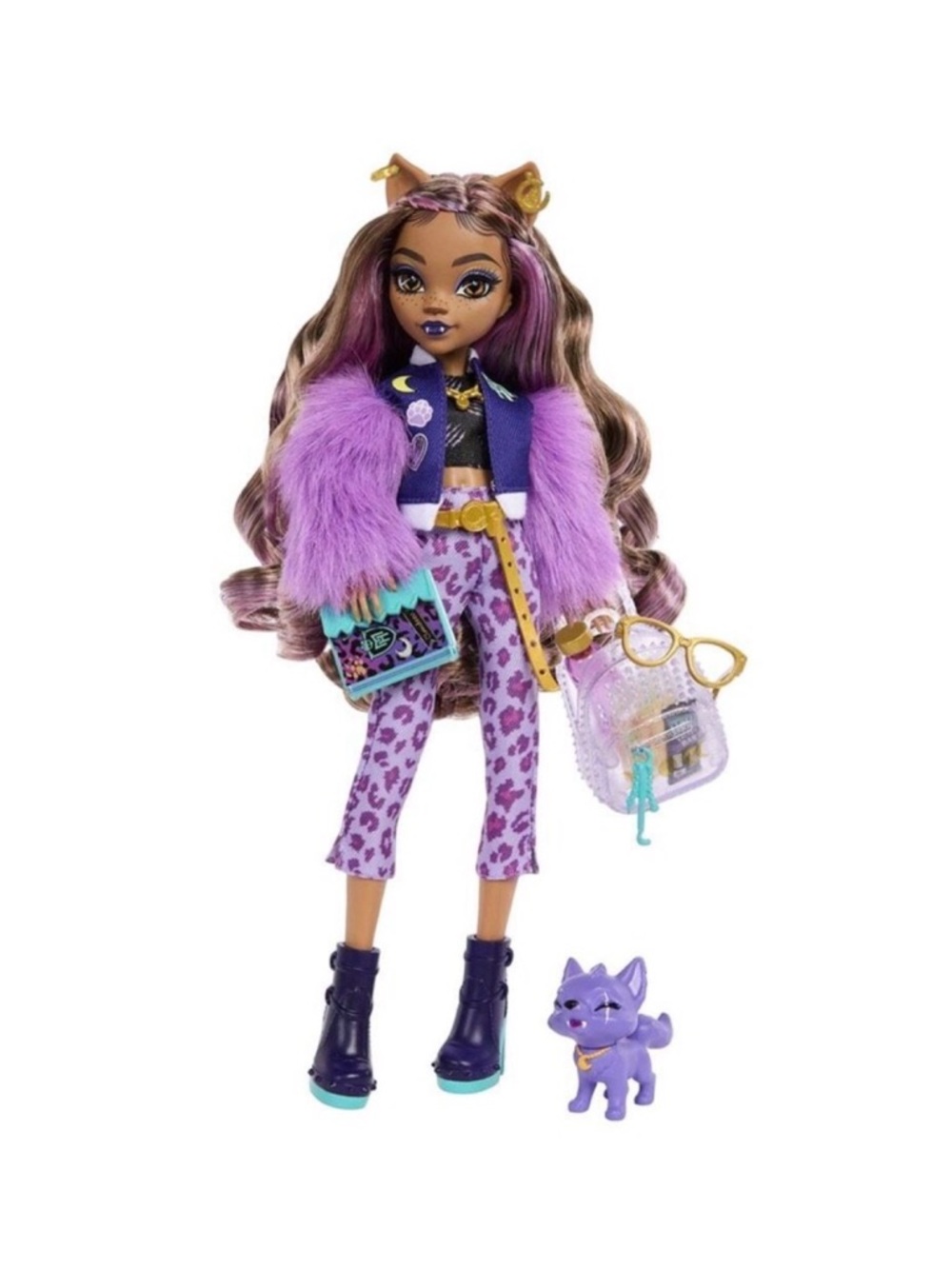 Monster High Clawdeen Wolf & Monster Pet Crescent - 13” x 9.5” x 2.75”